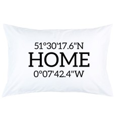 Personalized home coordinates printed pillowcase covers